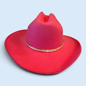 Summit Hats Hot Pink Western Cowgirl Hat Gold Band XS Small 21" Barbiecore